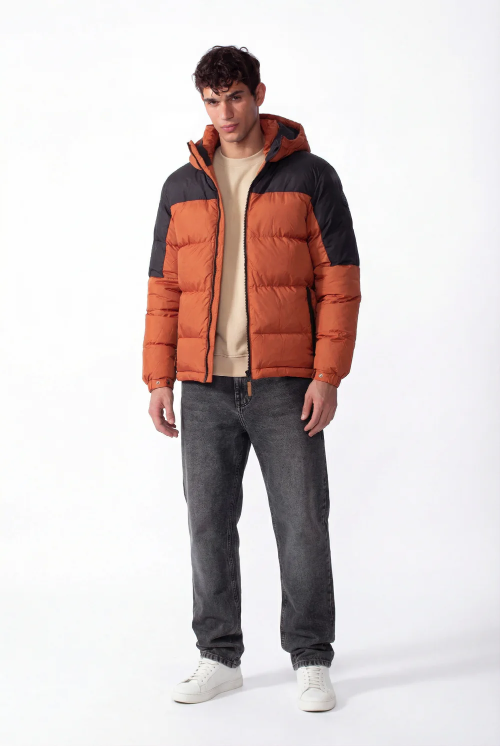 Men's Two-Tone Hooded Waterproof Full Zip Jacket - Image 11