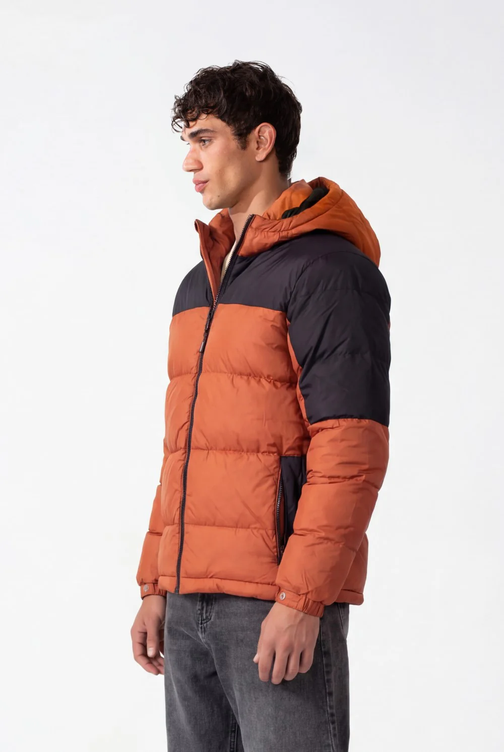 Men's Two-Tone Hooded Waterproof Full Zip Jacket - Image 12