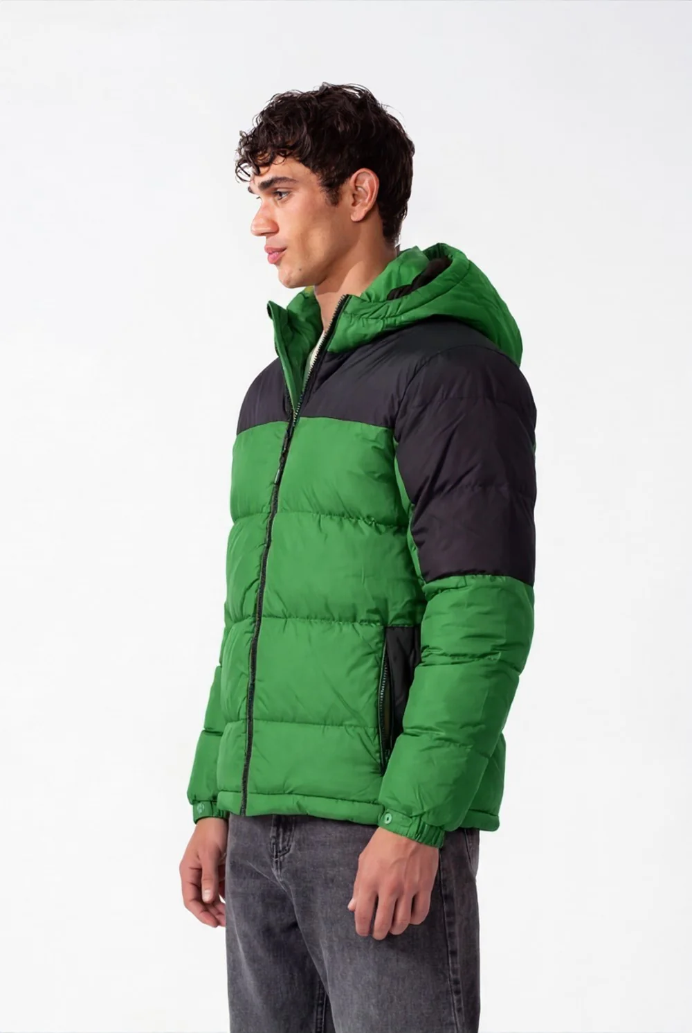 Men's Two-Tone Hooded Waterproof Full Zip Jacket - Image 3