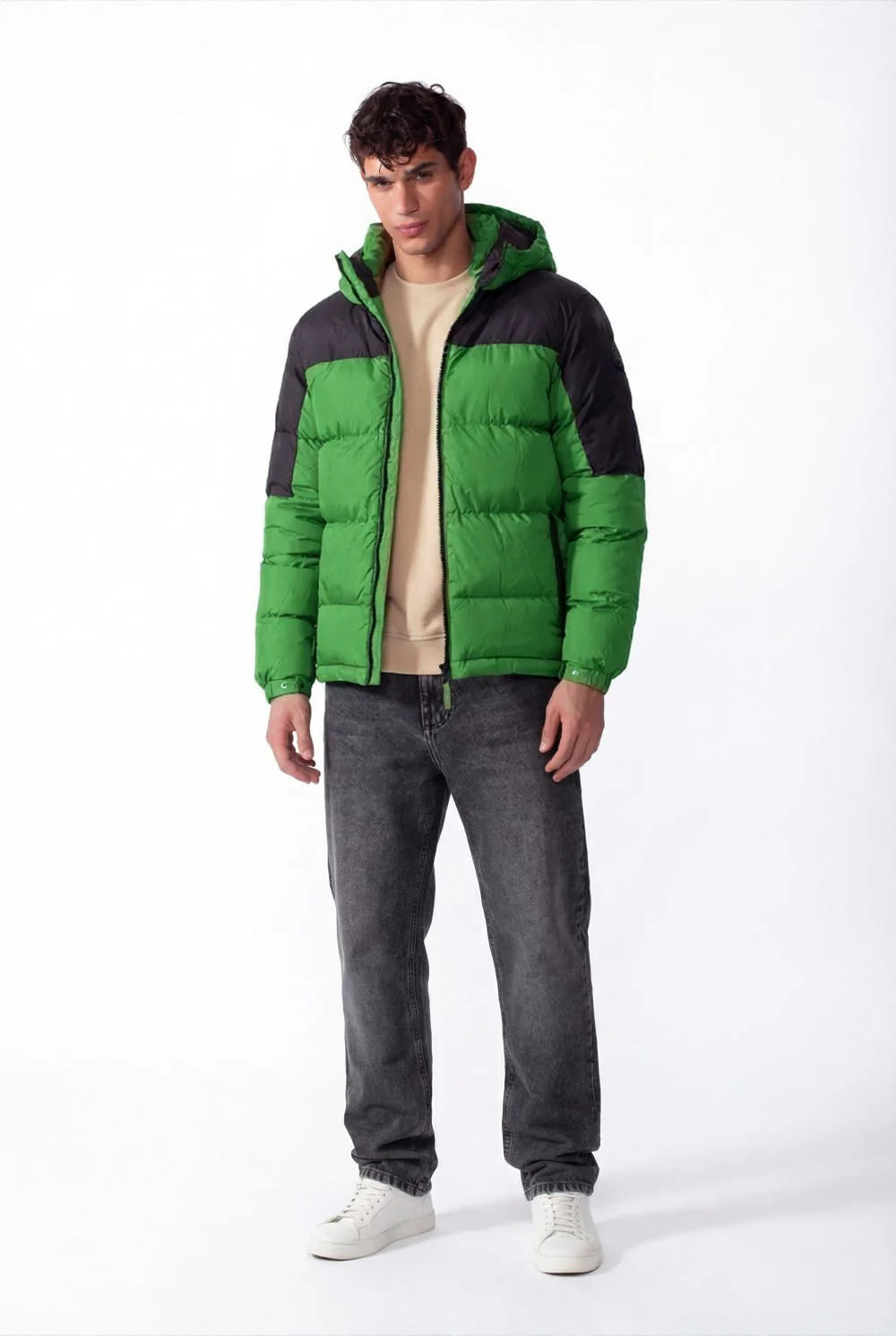 Men's Two-Tone Hooded Waterproof Full Zip Jacket - Image 4