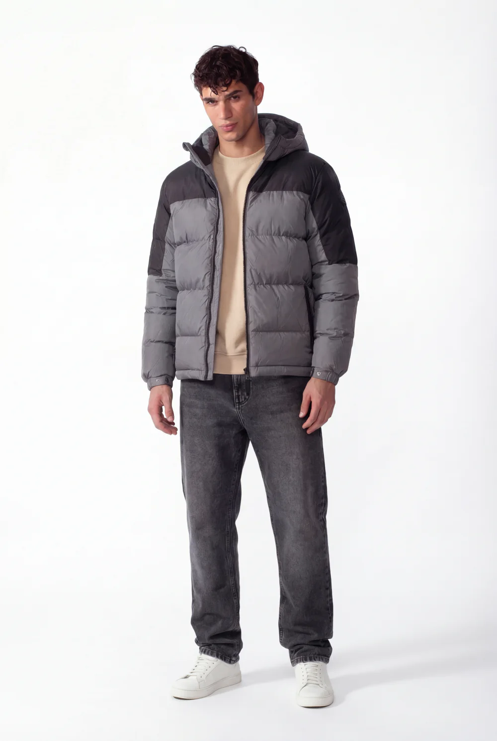 Men's Two-Tone Hooded Waterproof Full Zip Jacket - Image 7
