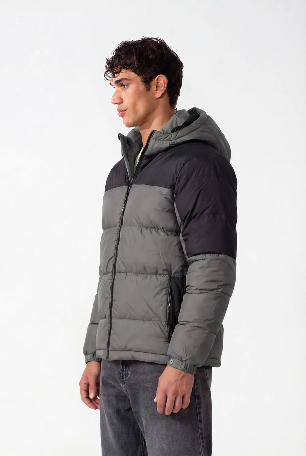 Men's Two-Tone Hooded Waterproof Full Zip Jacket - Image 8