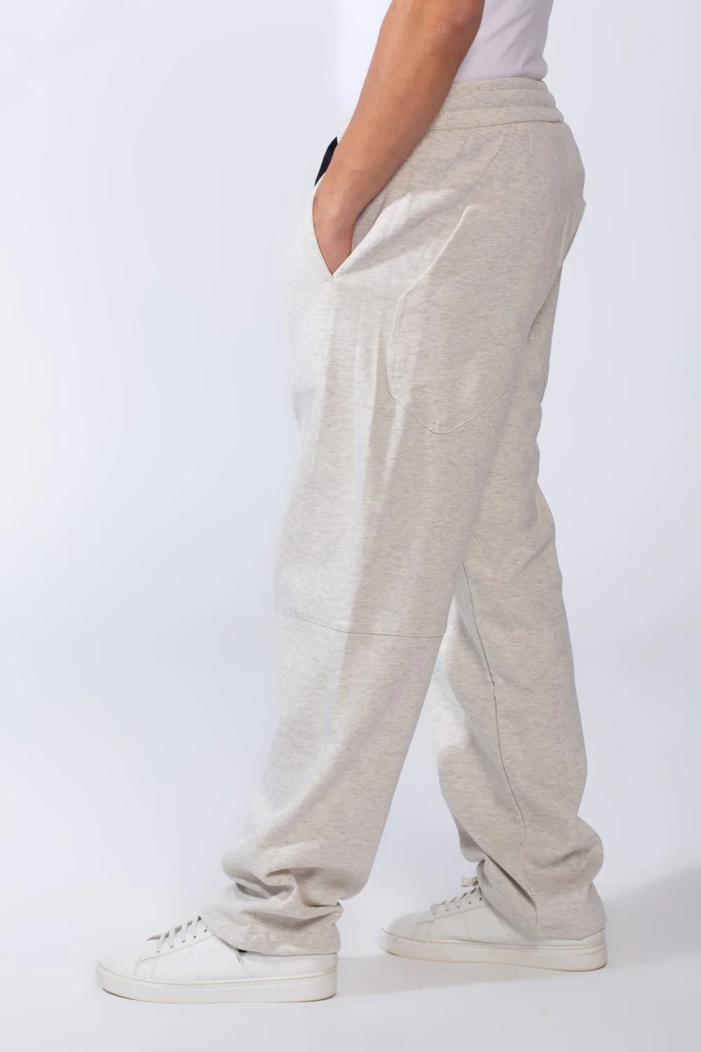 Men's Unique Elastic Waistband Ripped with side practical Pockets Wide Leg Sweatpants - Image 11