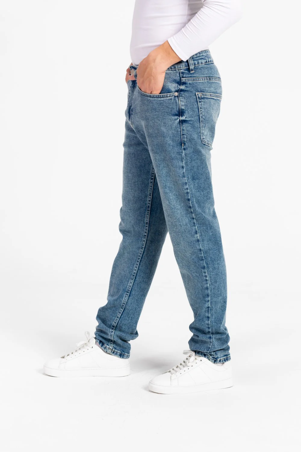 Men's Used Slim Fit Five Pocket Jeans Pants - Image 4