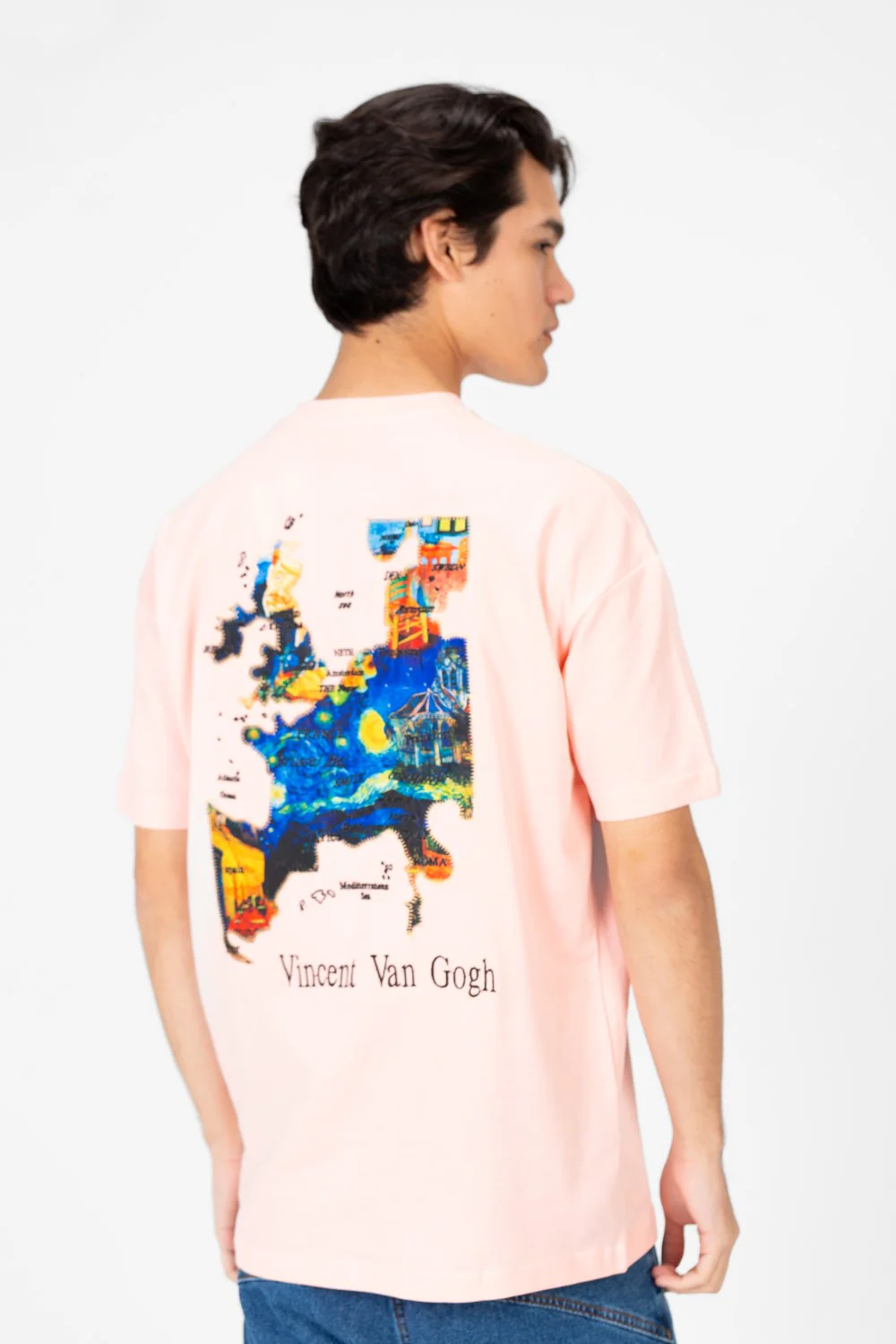 Men's Van Gogh Print Oversized Half Sleeve T-Shirt - Image 14
