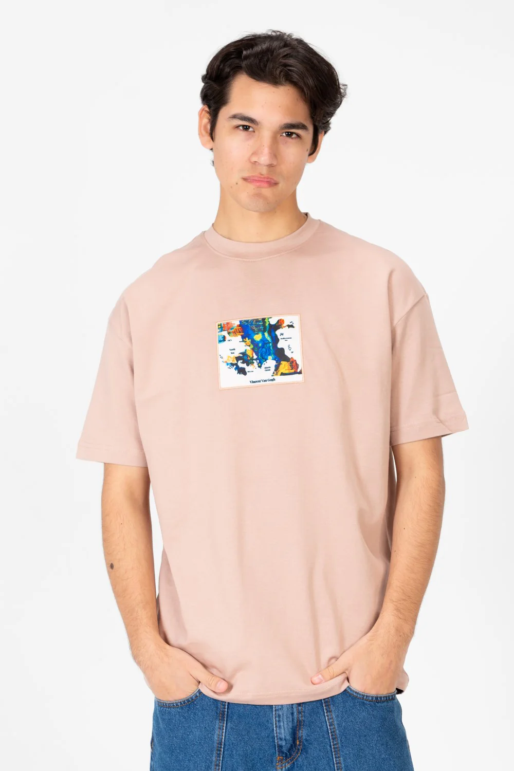 Men's Van Gogh Print Oversized Half Sleeve T-Shirt - Image 5