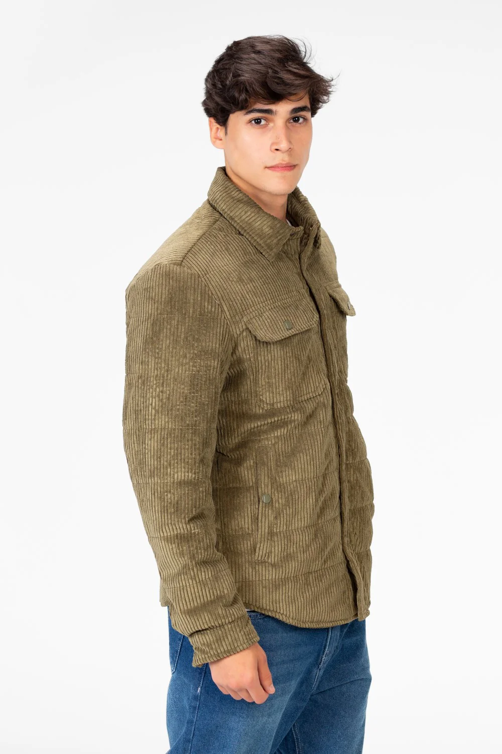 Men's Velvet Jacket With Buttons And Front Pockets - Image 11