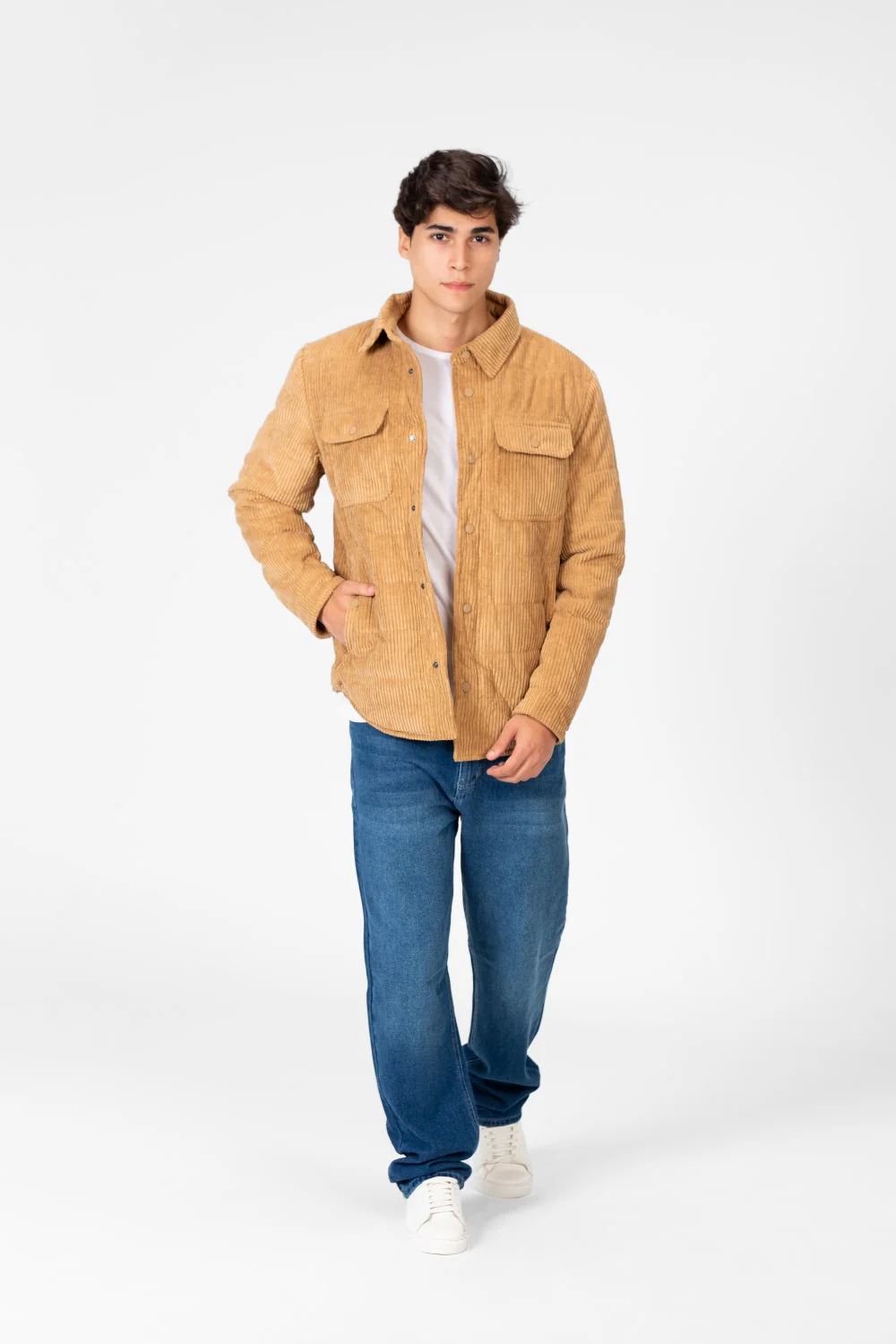 Men's Velvet Jacket With Buttons And Front Pockets - Image 4