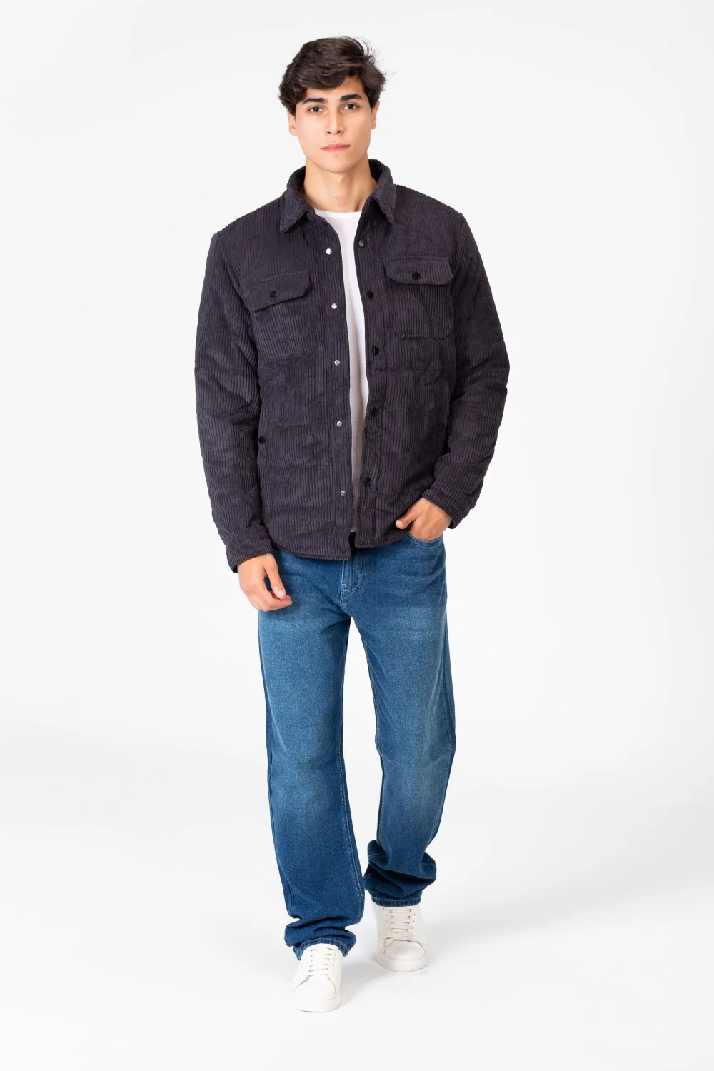 Men's Velvet Jacket With Buttons And Front Pockets - Image 8