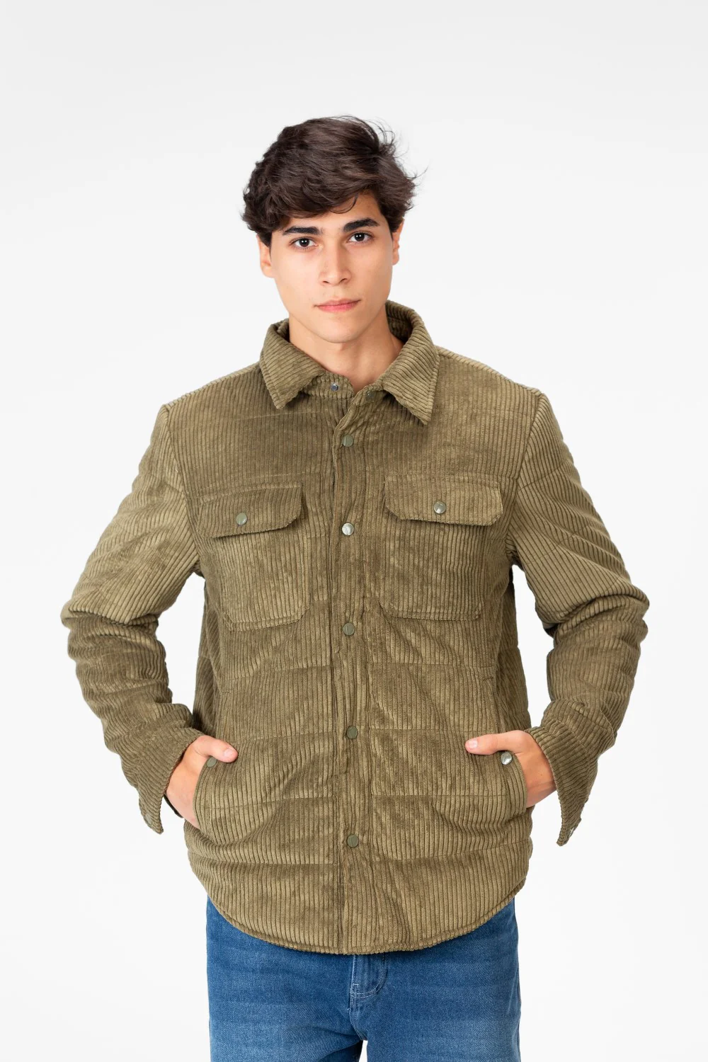 Men's Velvet Jacket With Buttons And Front Pockets - Image 9