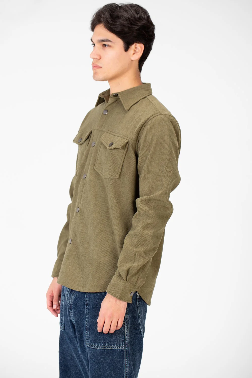 Men's Velvet Long Sleeves Shirt With Front Pockets - Image 19