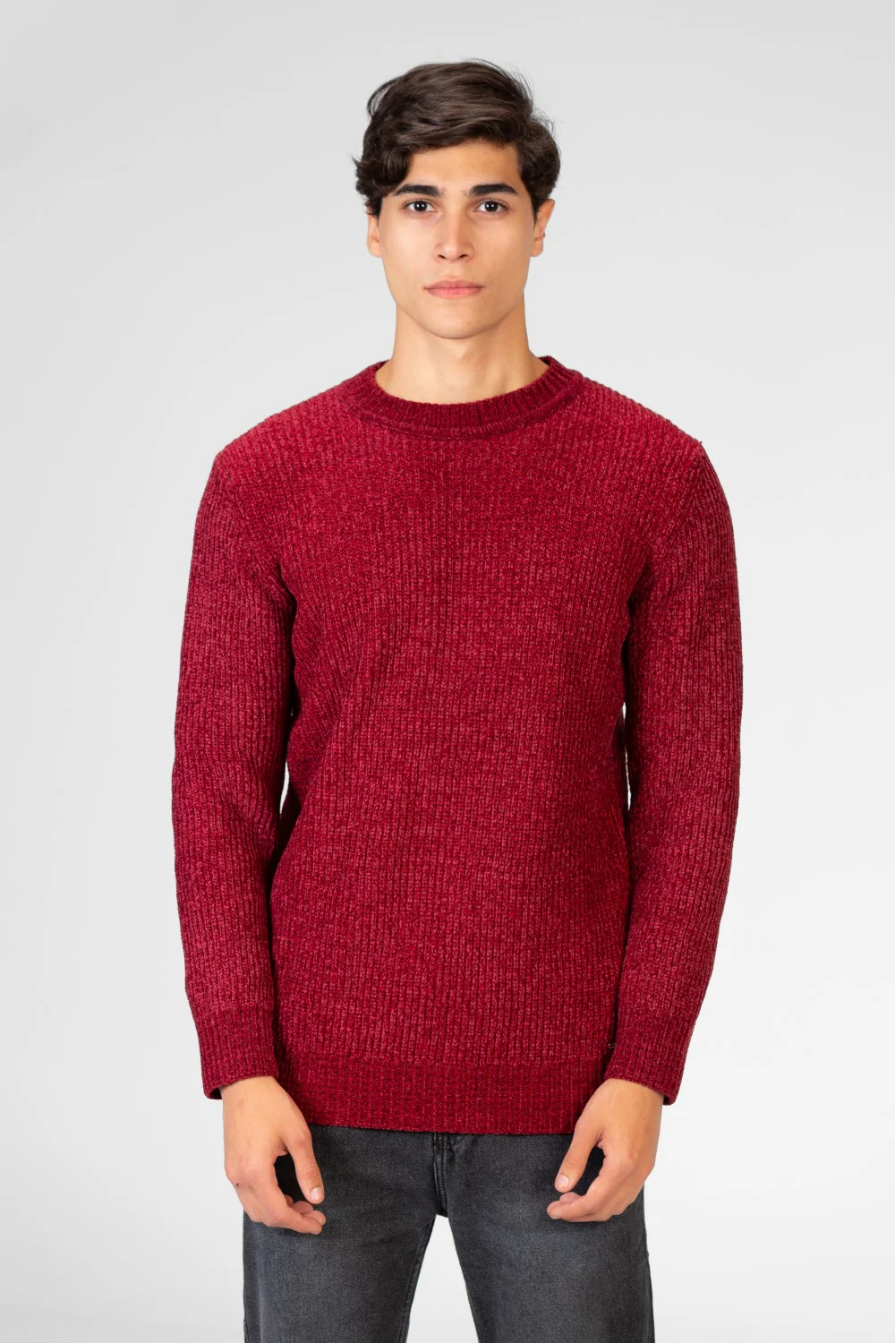 Men's Velvet Pullover With Round Neck And Long Sleeves - Image 37