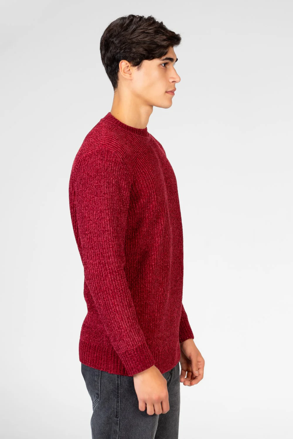Men's Velvet Pullover With Round Neck And Long Sleeves - Image 39