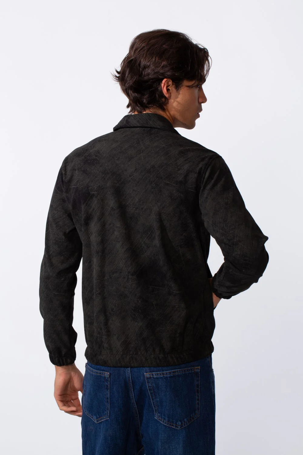 Men's Velvet Slim Fit Full Zip Tie Dye Long Sleeve Jacket - Image 6