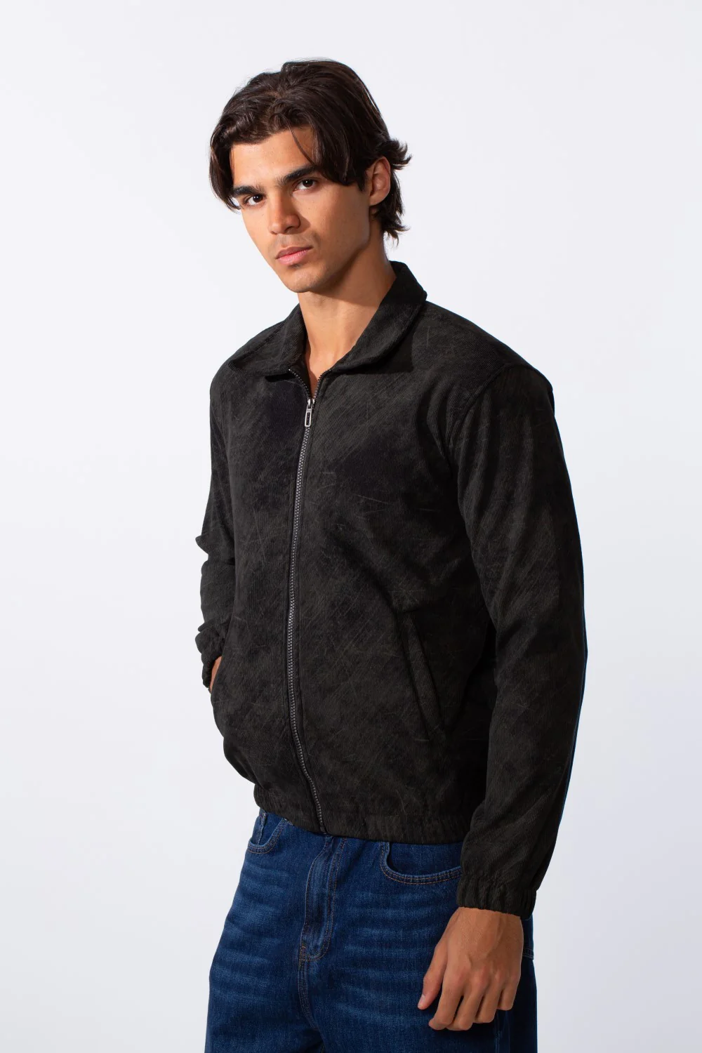 Men's Velvet Slim Fit Full Zip Tie Dye Long Sleeve Jacket - Image 8