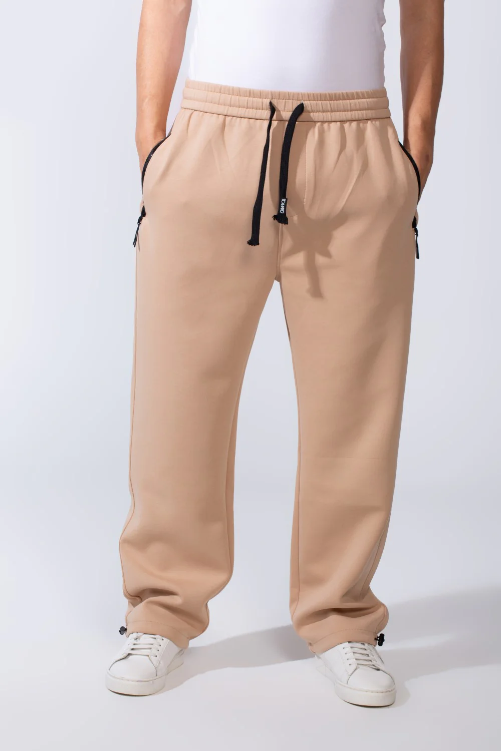 Men's Waistband With Zipper Pockets Comfortable Casual Everyday Wear Wide Leg Sweatpants