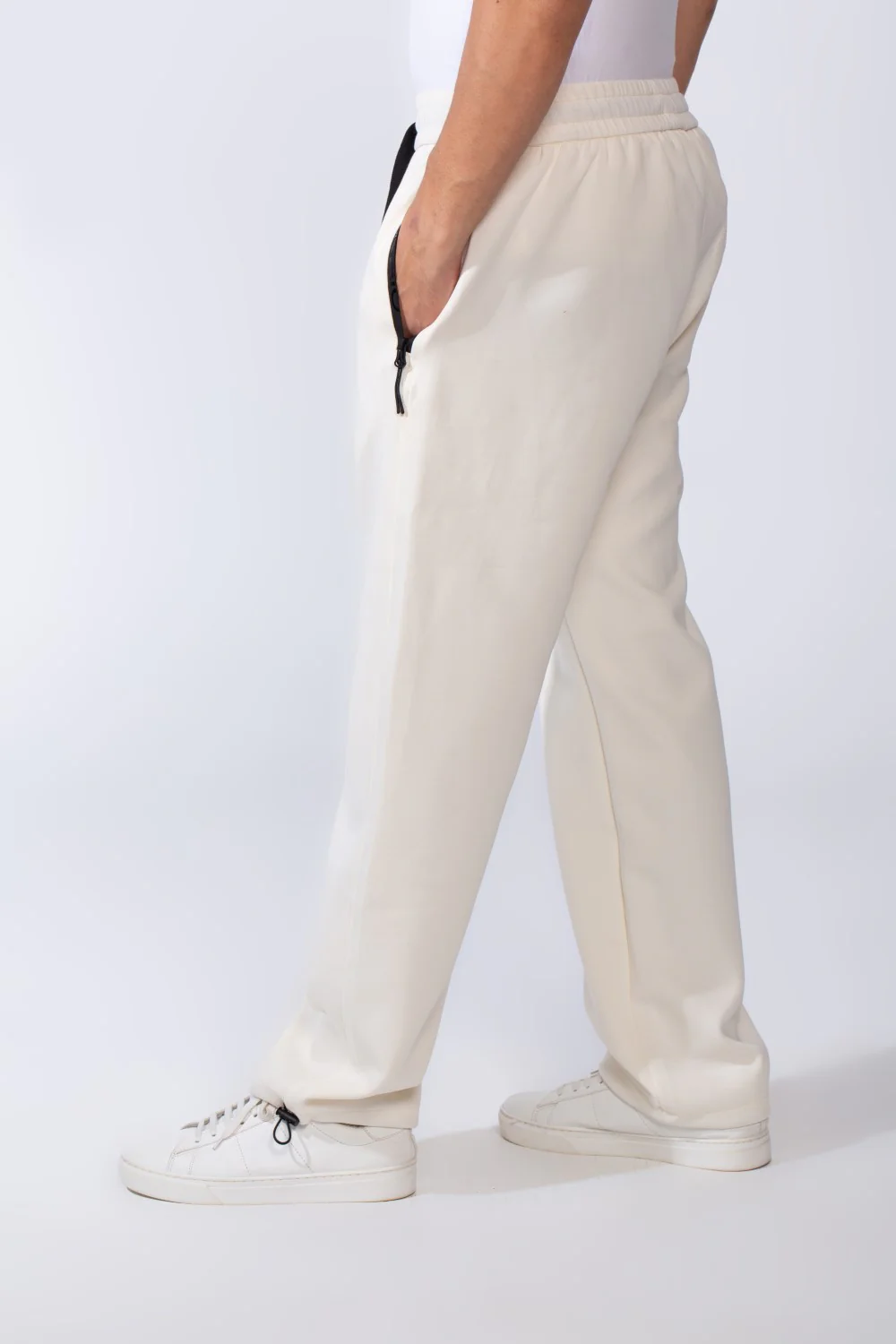 Men's Waistband With Zipper Pockets Comfortable Casual Everyday Wear Wide Leg Sweatpants - Image 11