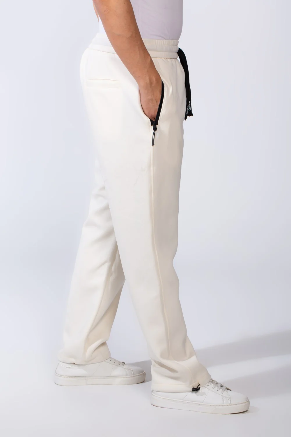 Men's Waistband With Zipper Pockets Comfortable Casual Everyday Wear Wide Leg Sweatpants - Image 12