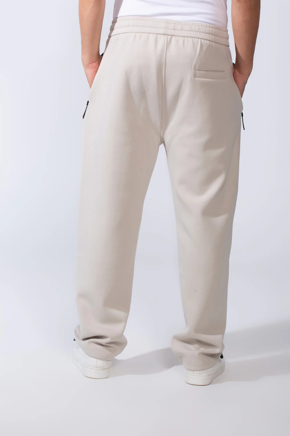 Men's Waistband With Zipper Pockets Comfortable Casual Everyday Wear Wide Leg Sweatpants - Image 14