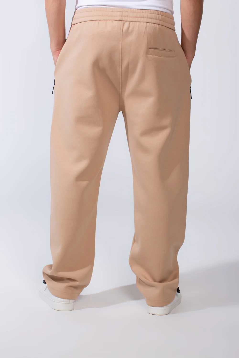Men's Waistband With Zipper Pockets Comfortable Casual Everyday Wear Wide Leg Sweatpants - Image 2