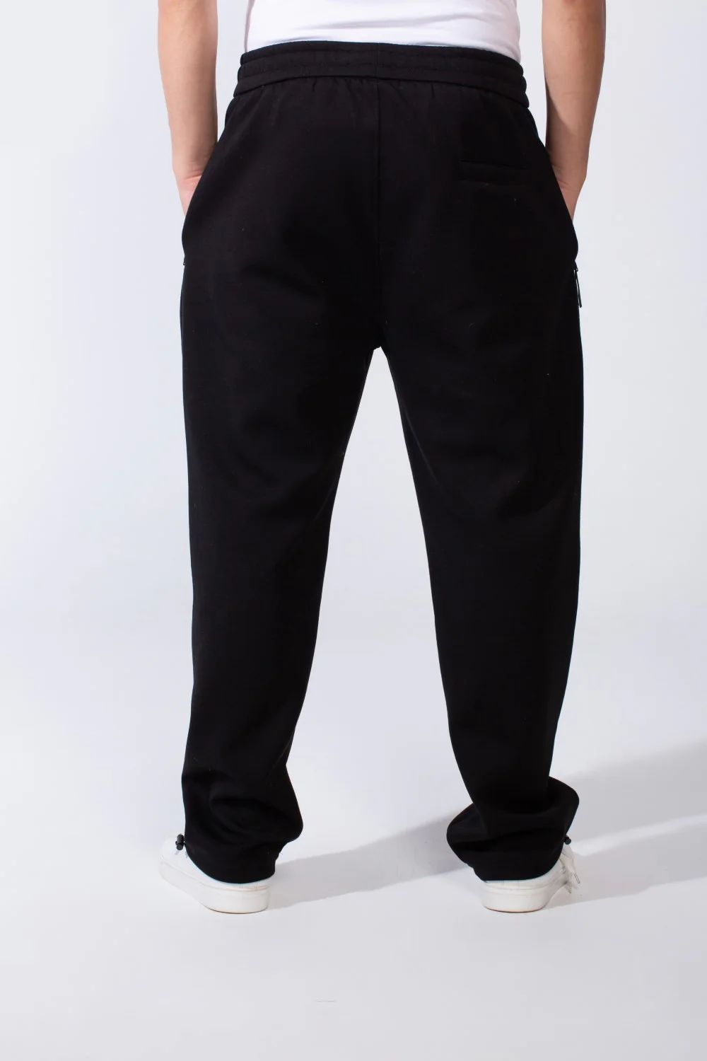 Men's Waistband With Zipper Pockets Comfortable Casual Everyday Wear Wide Leg Sweatpants - Image 6