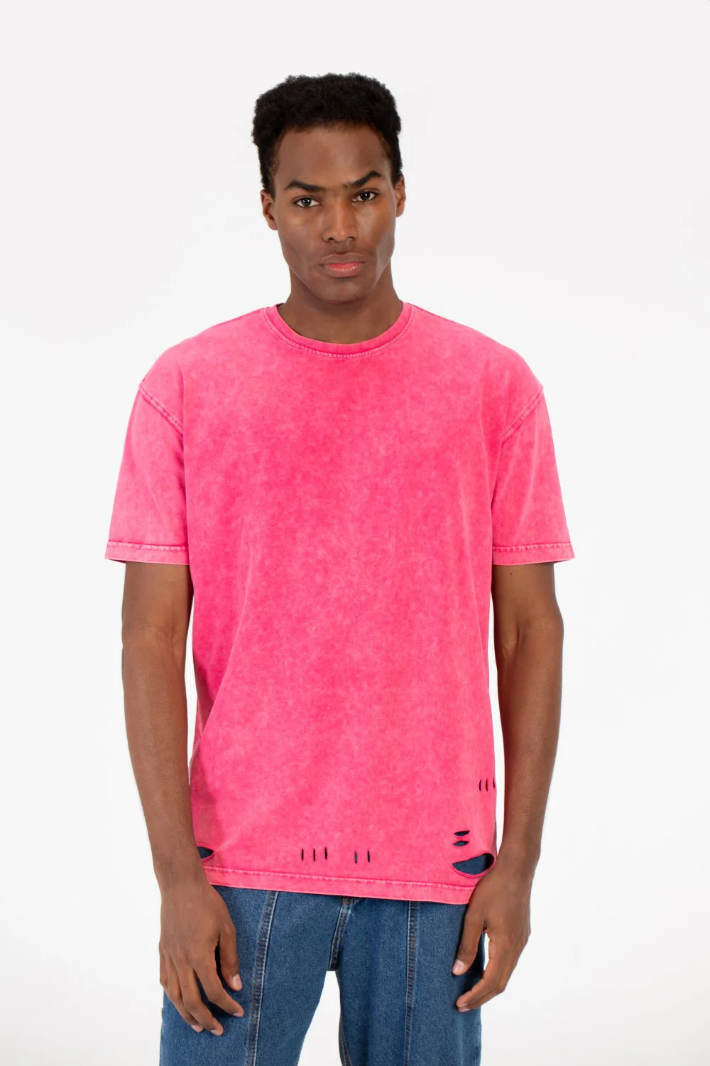Men's Washed Cutting Oversize T-Shirt