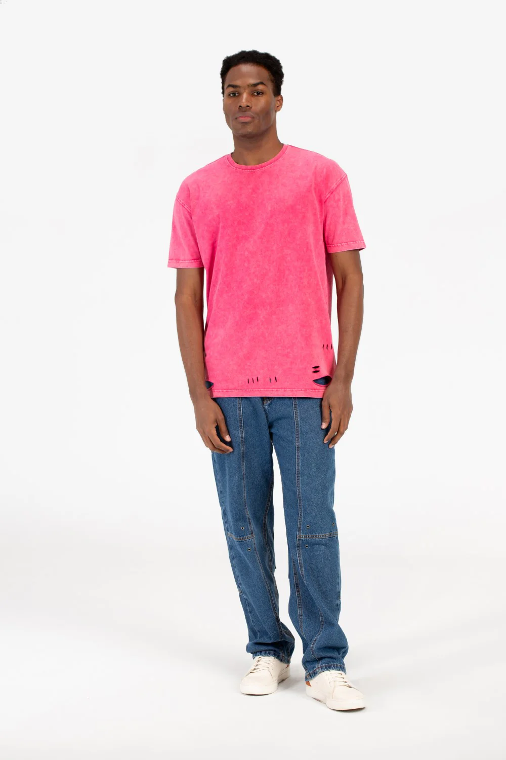 Men's Washed Cutting Oversize T-Shirt - Image 4