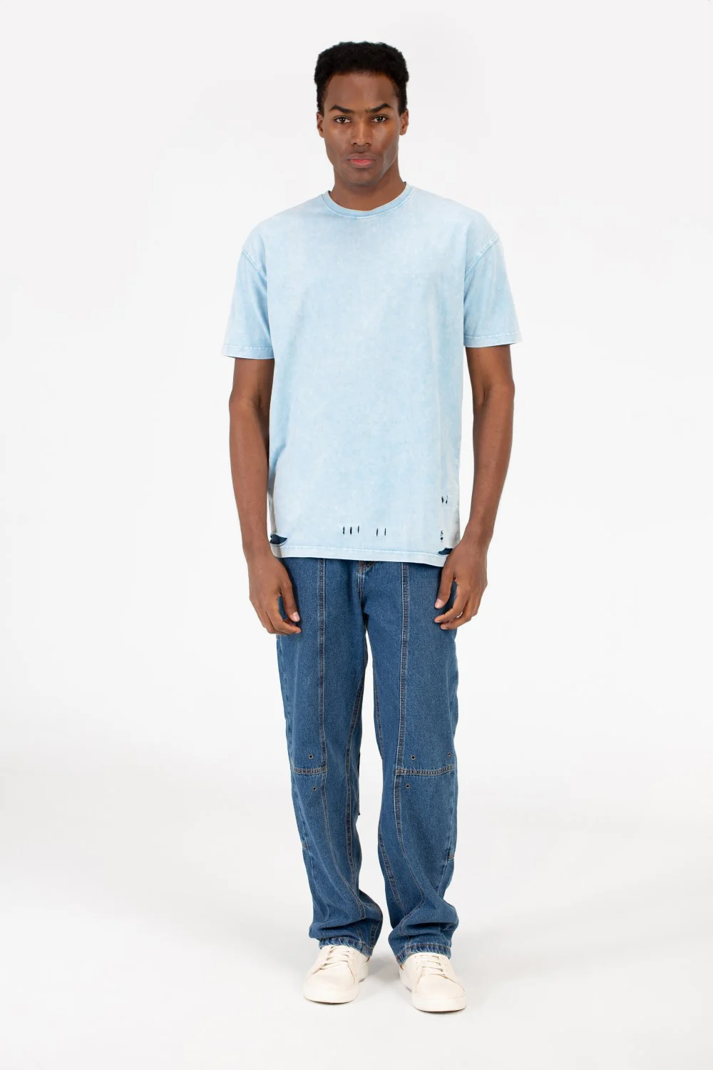 Men's Washed Cutting Oversize T-Shirt - Image 8