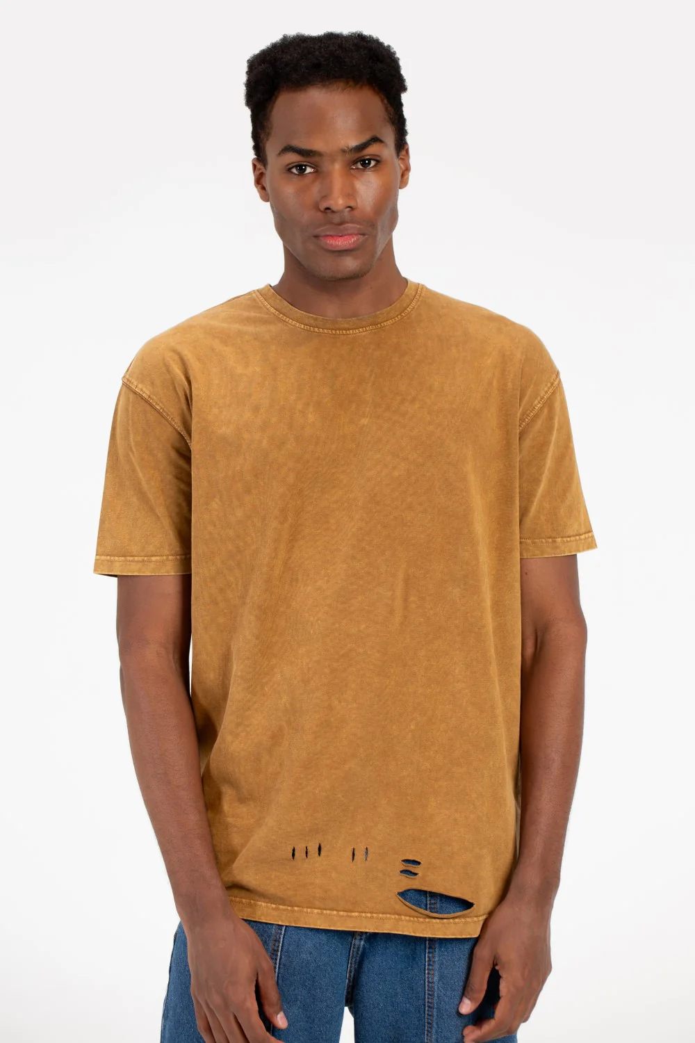 Men's Washed Cutting Oversize T-Shirt - Image 9