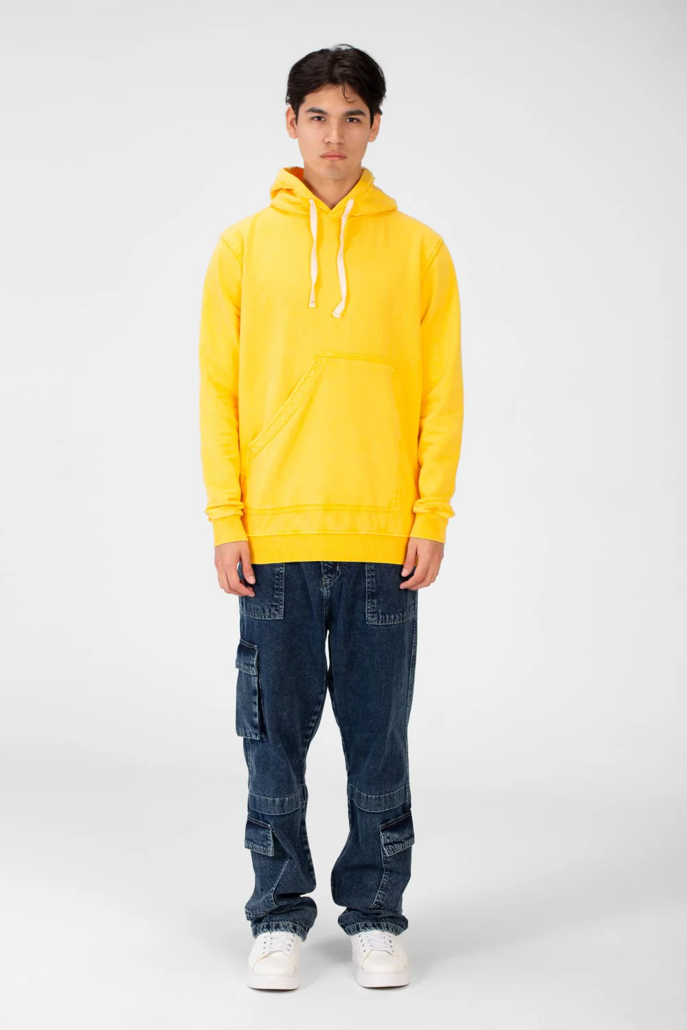 Men's Washed Hooded Sweatshirt With A Modern Pocket - Image 12