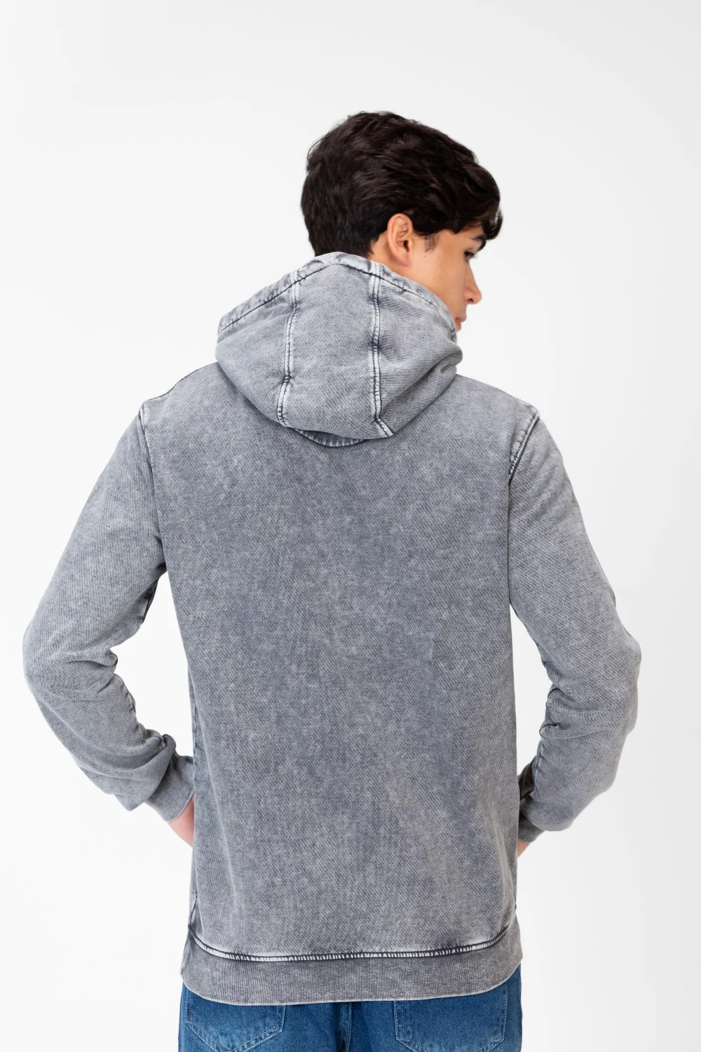 Men's Washed Tomato Print Front Hoodie Sweatshirt - Image 2