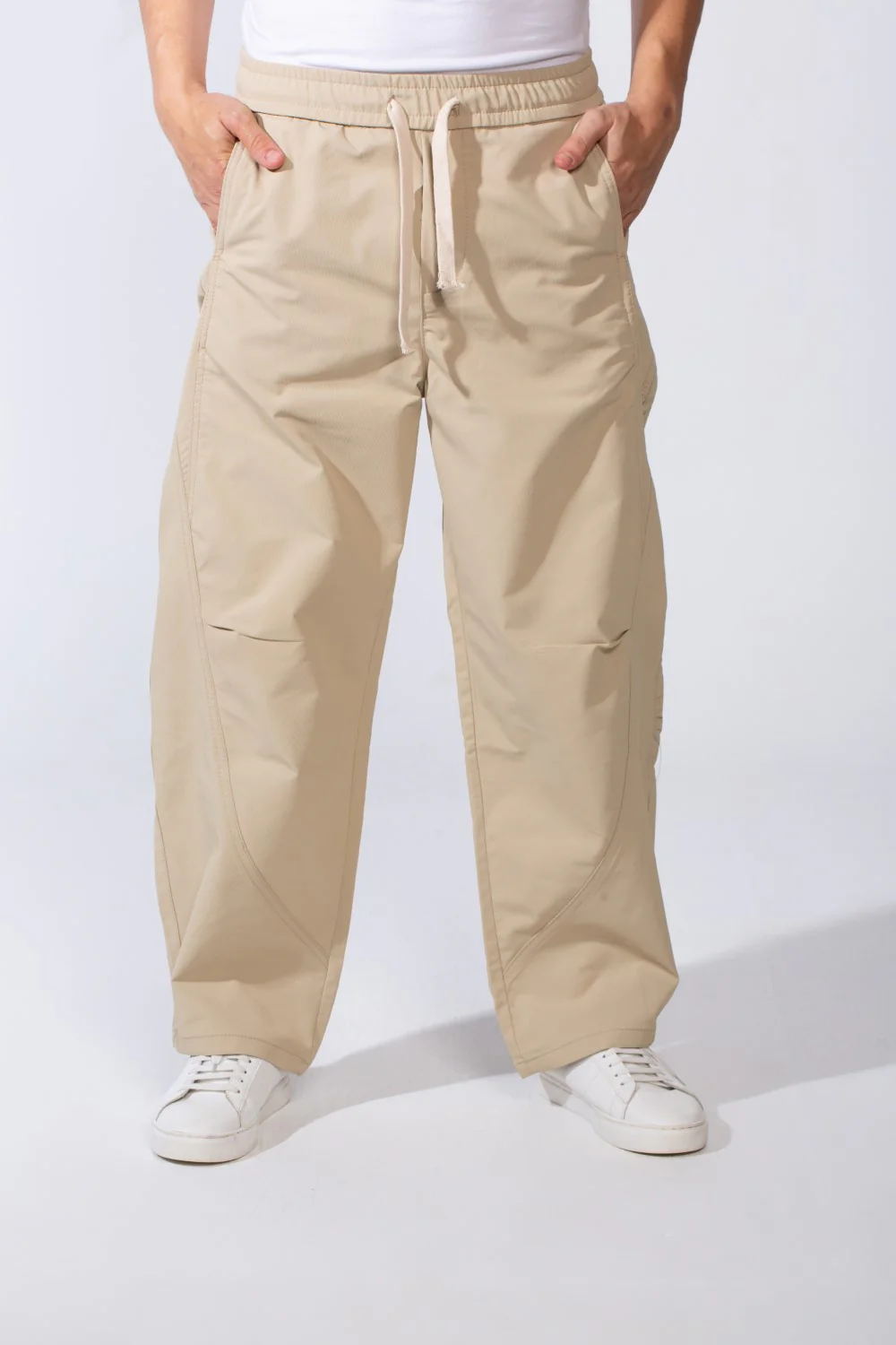 Men's Waterproof Elastic Waistband With Side Pockets Comfy Daily Wear Wide Leg Pants