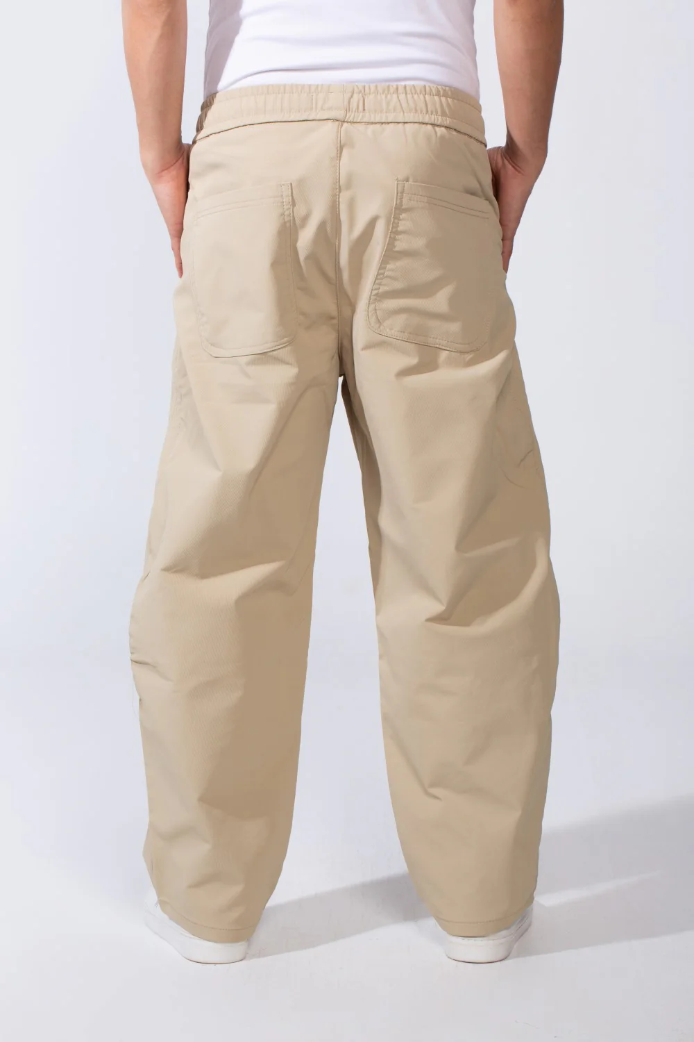 Men's Waterproof Elastic Waistband With Side Pockets Comfy Daily Wear Wide Leg Pants - Image 2