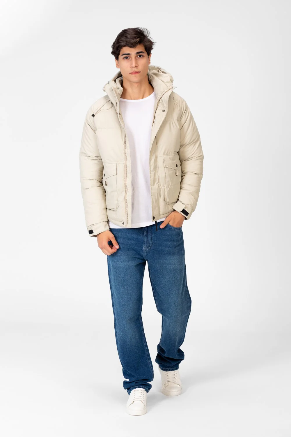 Men's Waterproof Hood Jacket With Front Pockets - Image 4