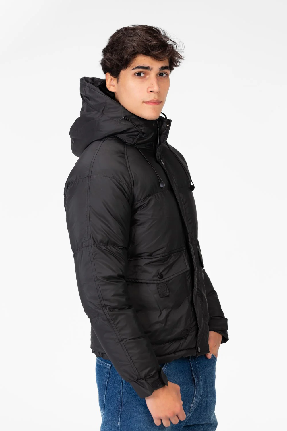 Men's Waterproof Hood Jacket With Front Pockets - Image 7