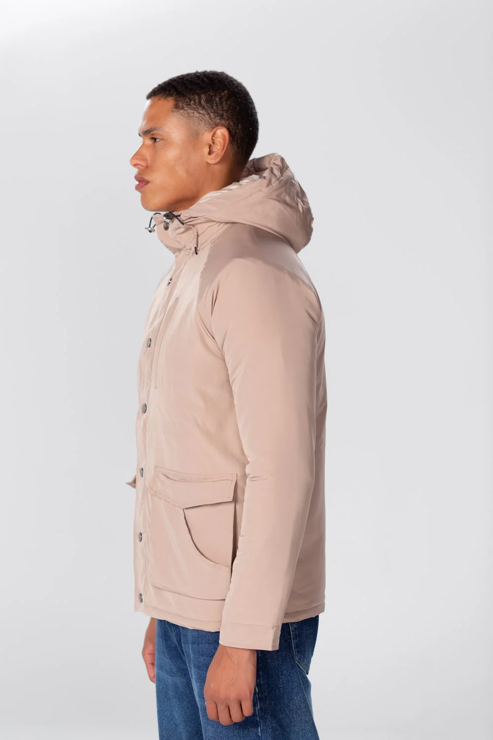 Men's Waterproof Hooded Jacket With Front Pockets - Image 3