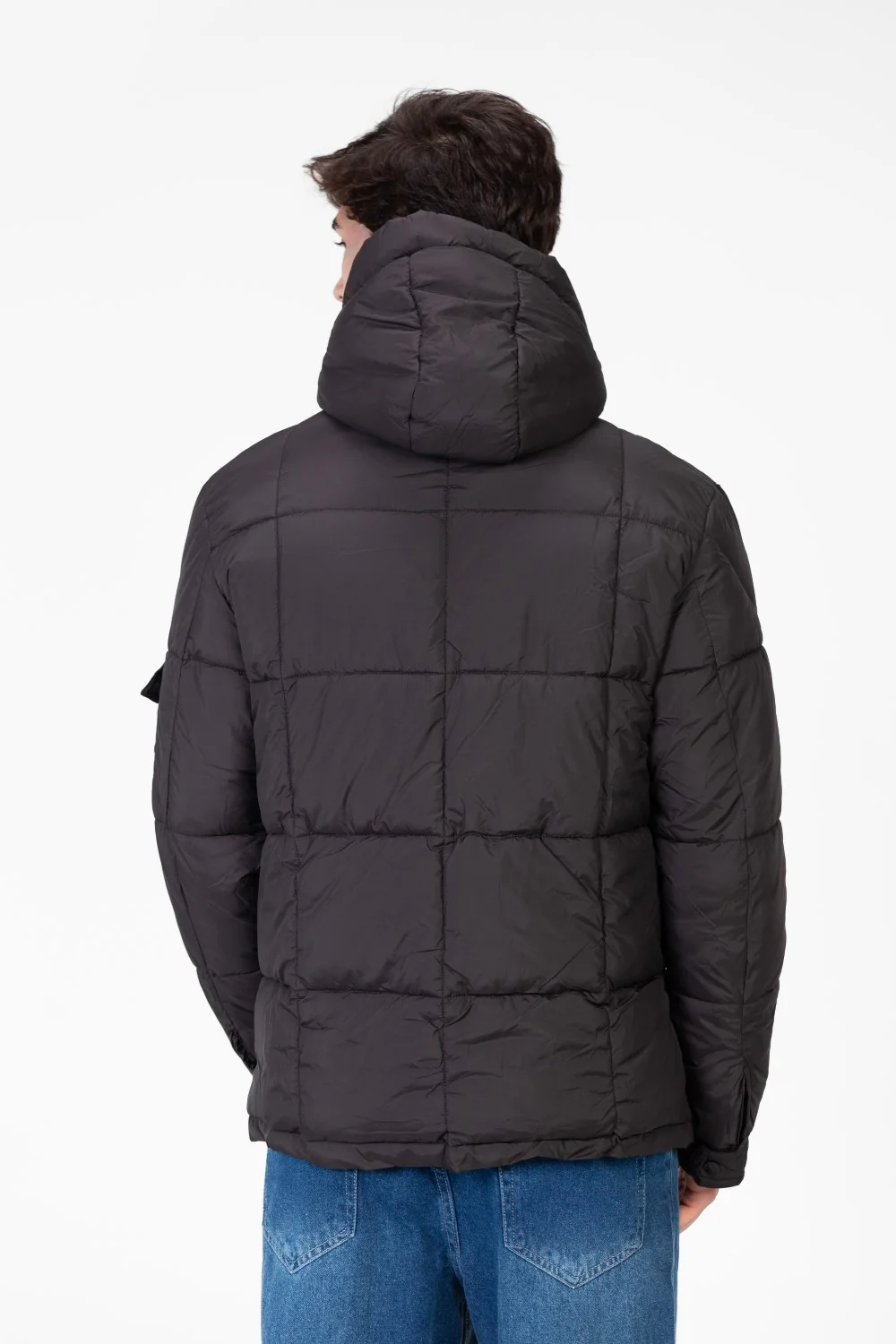 Men's Waterproof Puffer Hood Jacket With Pockets - Image 2