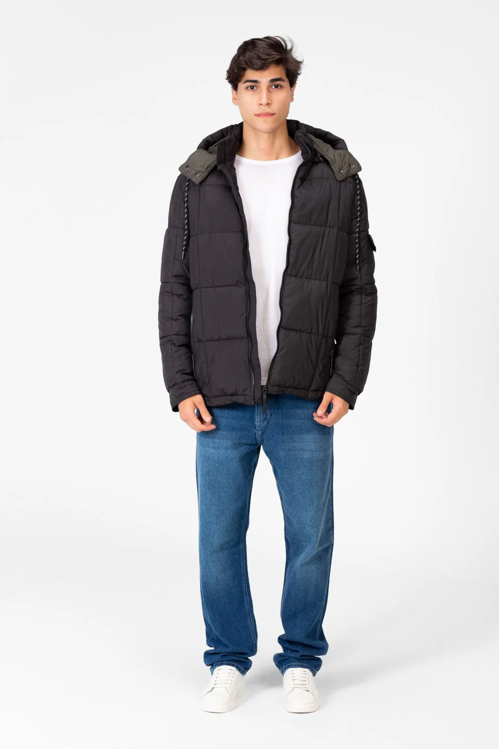 Men's Waterproof Puffer Hood Jacket With Pockets - Image 4