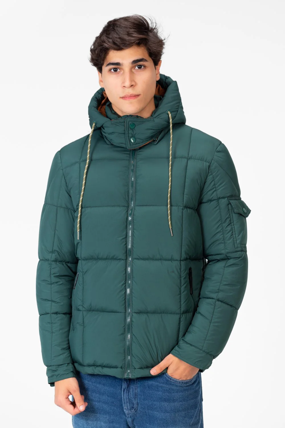 Men's Waterproof Puffer Hood Jacket With Pockets - Image 5
