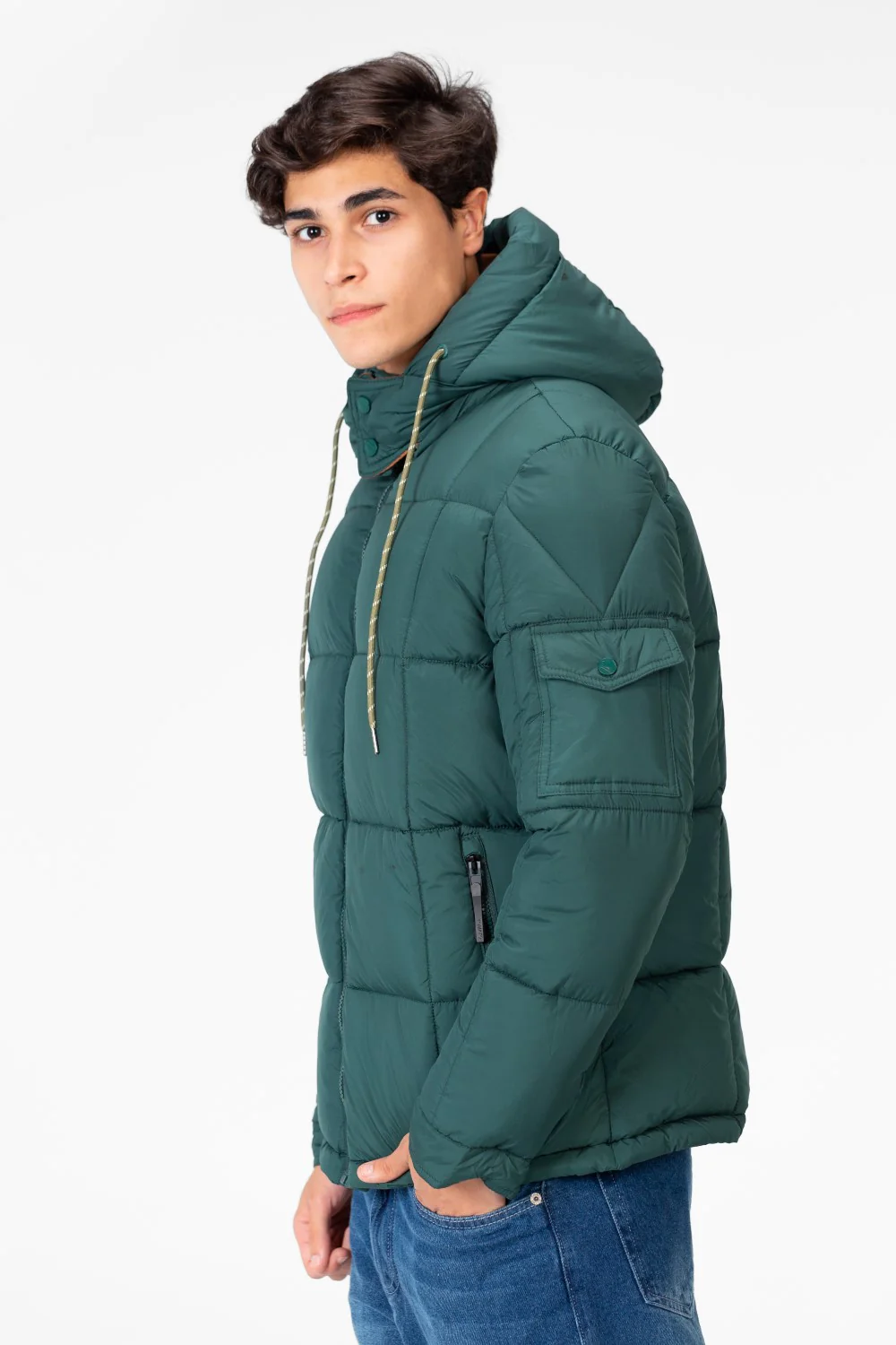Men's Waterproof Puffer Hood Jacket With Pockets - Image 7