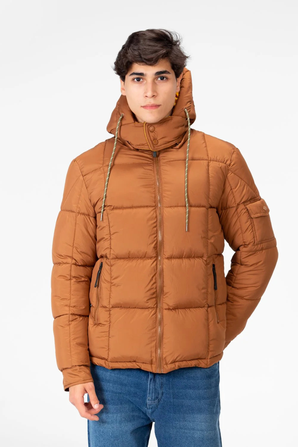 Men's Waterproof Puffer Hood Jacket With Pockets - Image 9
