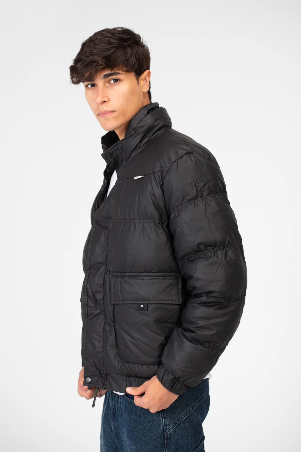 Men's Waterproof Puffer Jacket With Full Zip And Pockets - Image 7