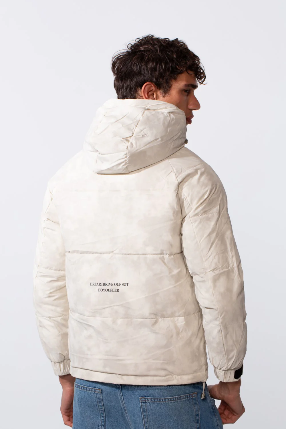 Men's Waterproof Textured Fabric Zipper Hood Jacket - Image 10