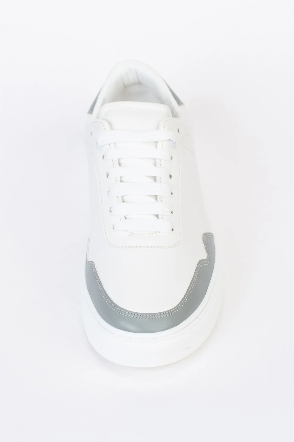 Mens White And Gray Lace Up Shoes - Image 4