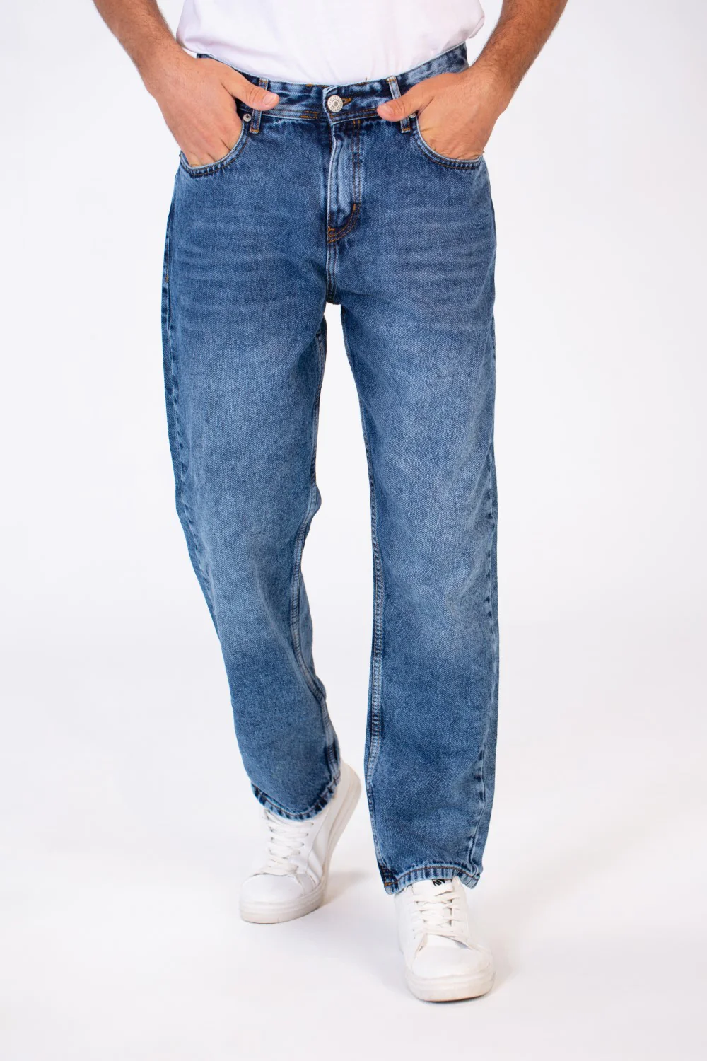 Mens Wide Leg Basic Jeans Pants for Everyday Wear - Image 3