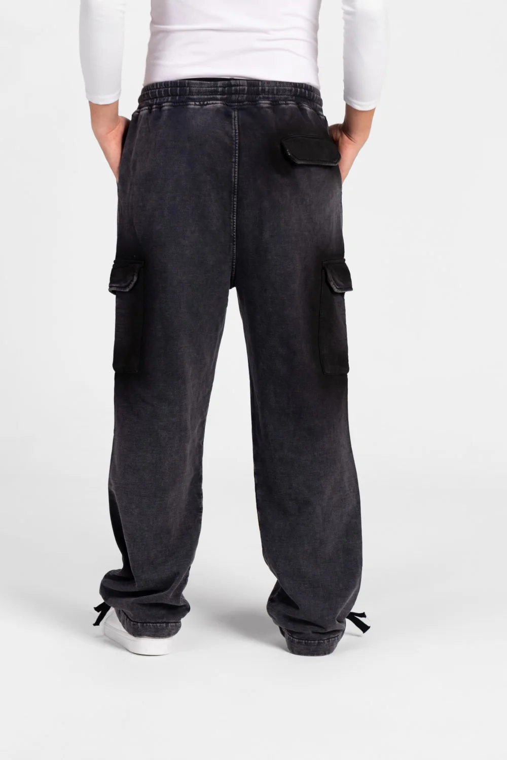 Men's Wide Leg Elastic Waistband Sweatpants With Side Pockets - Image 6