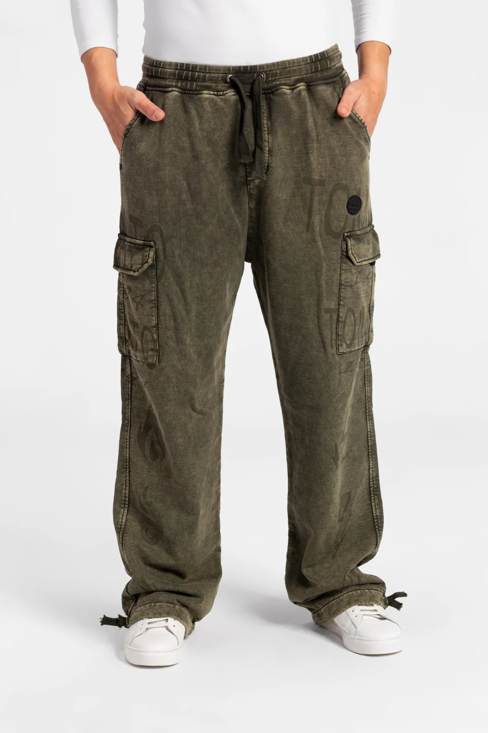 Men's Wide Leg Elastic Waistband Sweatpants With Side Pockets - Image 9