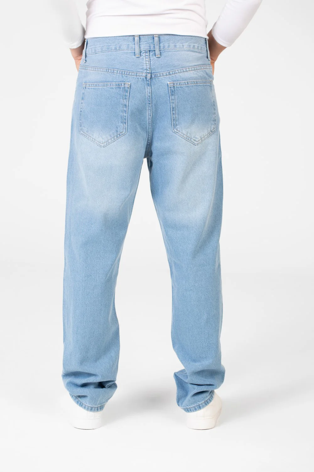Men's Wide Leg Jeans Pants With Five Pockets And Button Front - Image 14