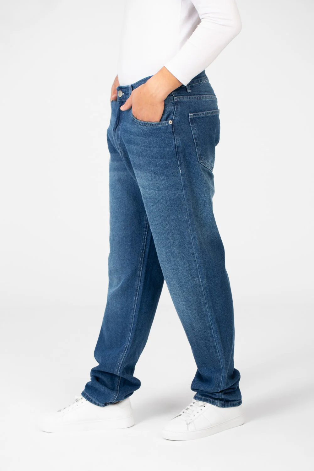 Men's Wide Leg Jeans Pants With Five Pockets And Button Front - Image 19