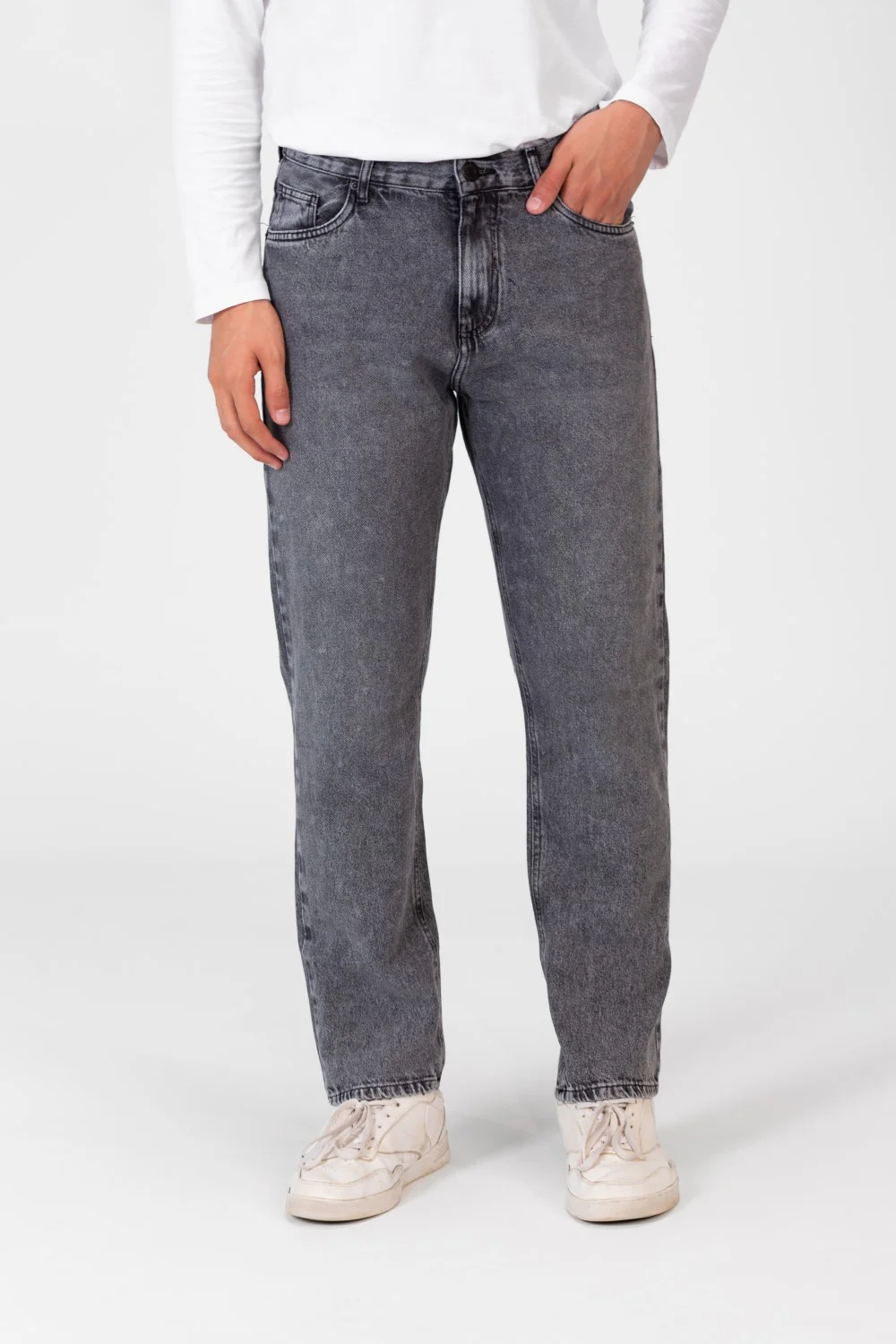 Men's Wide Leg Jeans Pants With Five Pockets And Button Front - Image 21